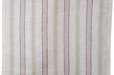 Lininis audinys su violetiniais ir pilkais dryžiais