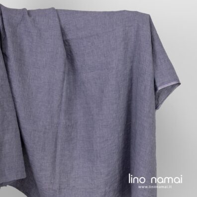 Lininis audinys pilkai violetinis melanžinis skalbtas