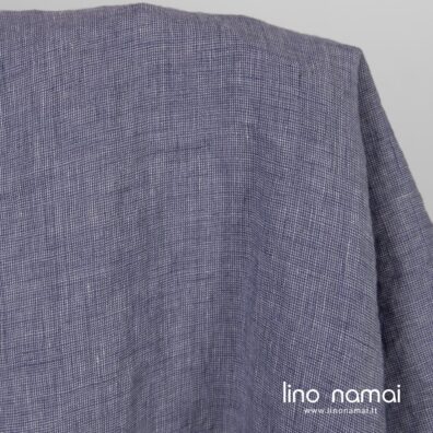 Lininis audinys pilkai violetinis melanžinis skalbtas minkštas švelnus