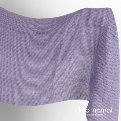 Lininis audinys violetinis „vaflinis“ skalbtas