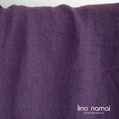 Lino audinys violetiniais dryžiais skalbtas minkštas švelnus