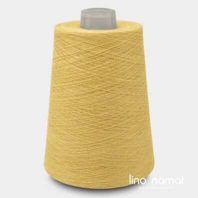 Lininiai verpalai bananų geltonos spalvos mezgimui, nėrimui