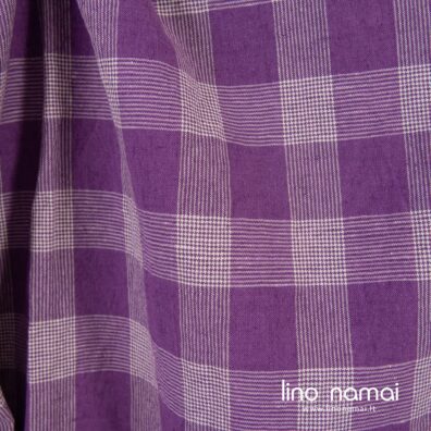 Puslininis audinys violetinis languotas skalbtas minkštas švelnus