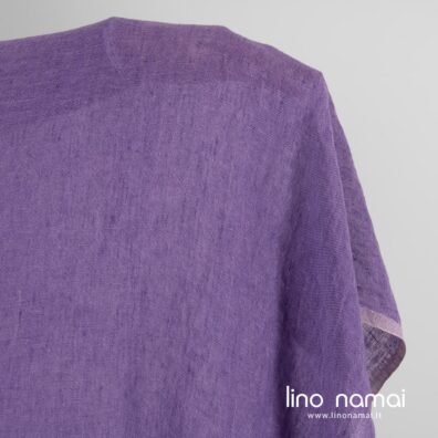 Lininis permatomas audinys violetinis melanžinis skalbtas minkštas švelnus