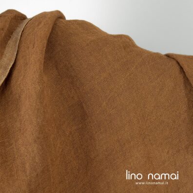 Lininis permatomas audinys rudas skalbtas tinka šalikams, skaroms, užuolaidoms siūti