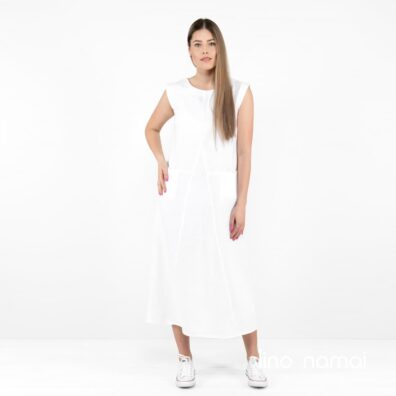 ELLE lininė balta suknelė