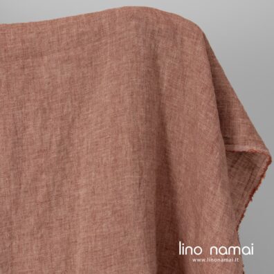 Lininis audinys pilkšvai rudas skalbtas tinka drabužiams ir namų tekstilei siūti
